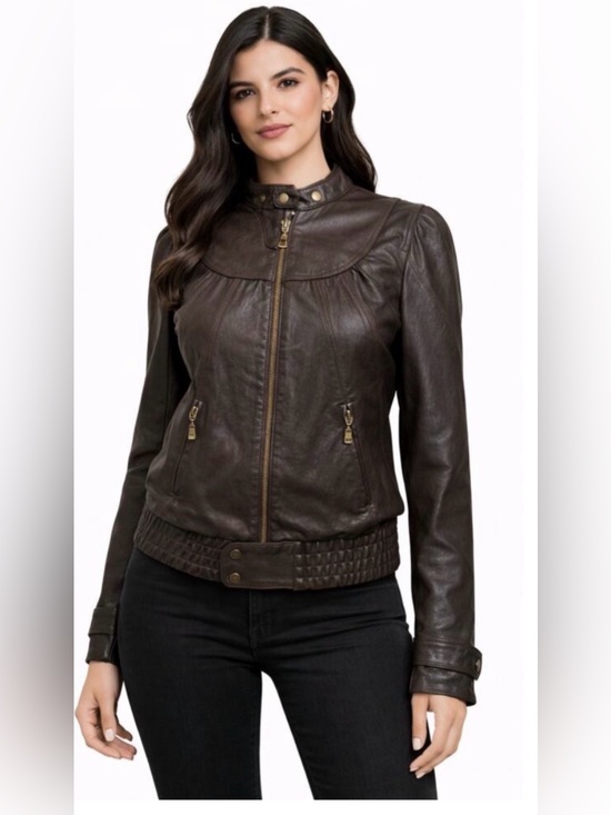 Ted Baker London Jackets & Blazers - Ted Baker London Dark Brown Leather Jacket